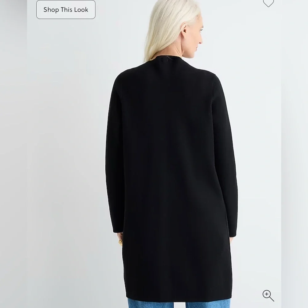 J.Crew Juliette collarless‎ sweater-blazer Sz S Black